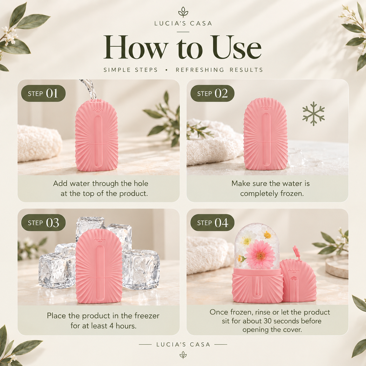 Cool & Sculpt Facial Collection 3 Piece Ice Roller and Gua Sha Set
